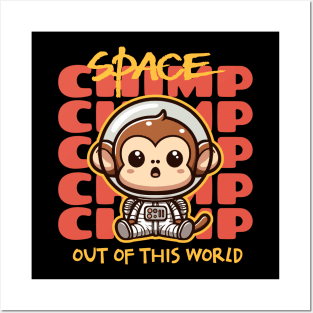 Space monkey Astronaut chimp Posters and Art